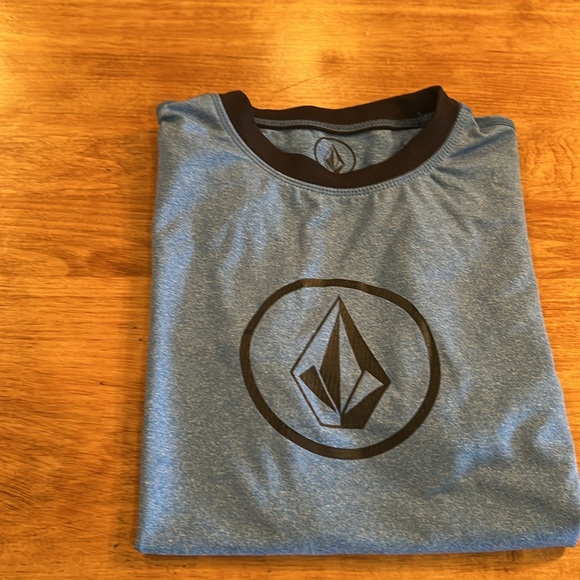 Kids Volcom Heather Blue Rashgaurd / Sports shirt / M / 12 - Picture 1 of 16